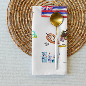 Island Inspired Illustrated Cloth napkin set