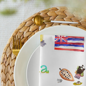 Island Inspired Illustrated Cloth napkin set