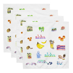 Island Inspired Illustrated Cloth napkin set