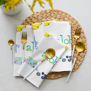 Island Inspired Illustrated Cloth napkin set